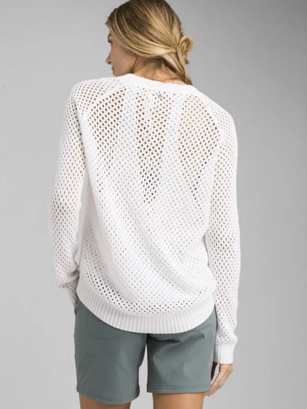 WOMENS PRANA KOKIMO SWEATER IN WHITE SIZE XSm Prep Chic Festival Cottagecore - Picture 2 of 7